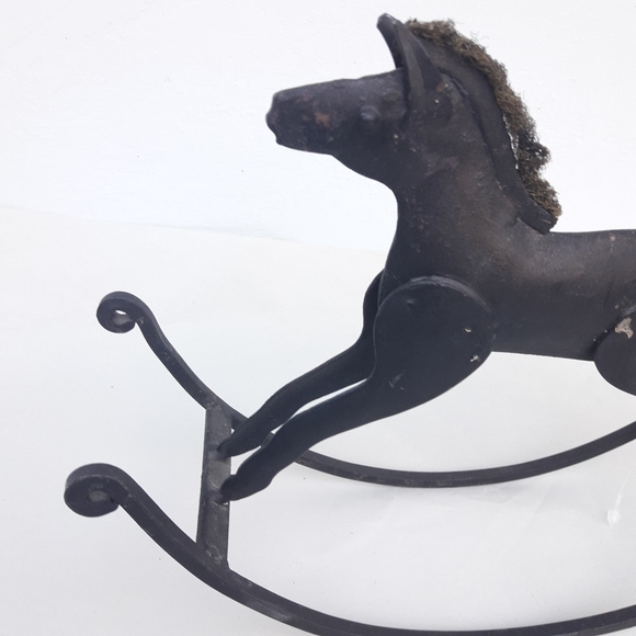 Vintage Metal Rocking Horse Home Decor  Vintage Display Toy Americana Folk Art - Picture 15 of 16